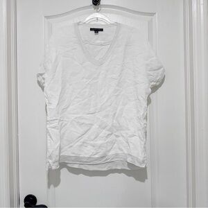 Saks Fifth Avenue 100% Linen Top with a Metallic Hemline Size XL